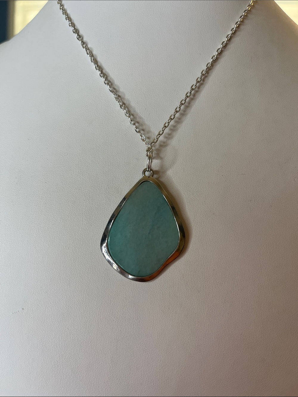 10/$10 Silver Pendant Necklace with Turquoise Stone - Women Jewelry